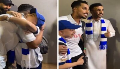 سالم الدوسري يدخل البهجة على طفل من ذوي الاحتياجات الخاصة.. فيديو