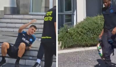 أوسيمين يتجاهل مصافحة زملائه في تدريبات نابولي.. فيديو