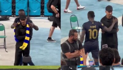 ساديو ماني يُلبس أحد رجال الأمن شال النصر..فيديو