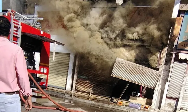 حريق في مجموعة أكشاك بالمنشية بالإسكندرية