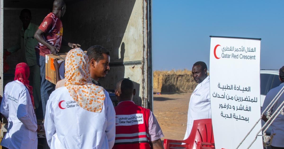 الهلال الأحمر القطري يباشر تدخلات إنسانية عاجلة لإغاثة النازحين في السودان